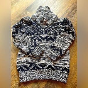 Gymboree 
Navy blue and white/ivory shawl collar sweater